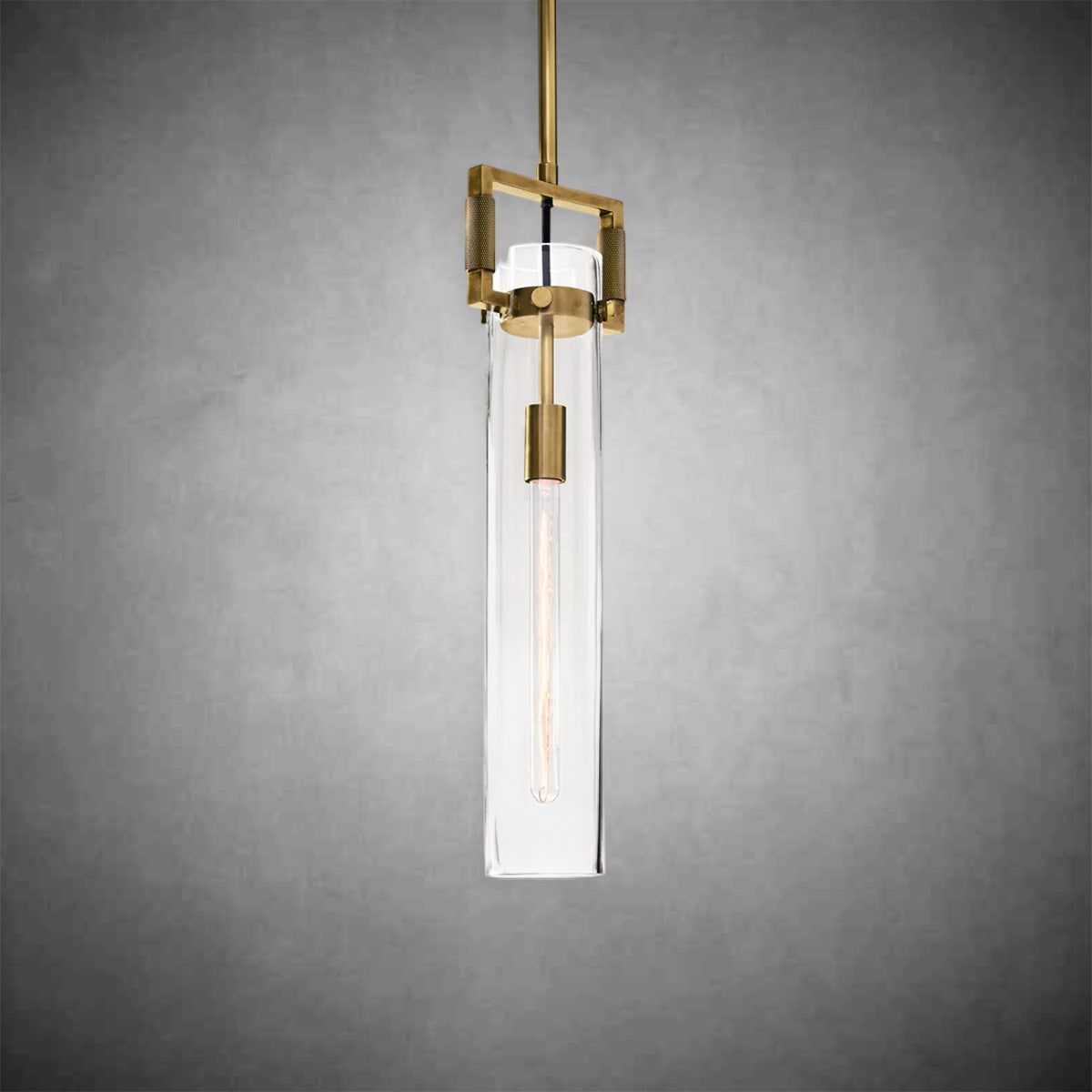 Machine Glass Cylinder Pendant 12"22"