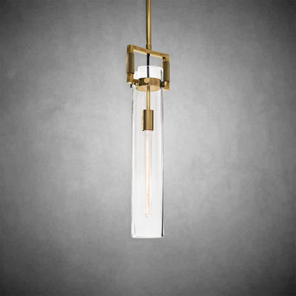 Machine Glass Cylinder Pendant 12"22"