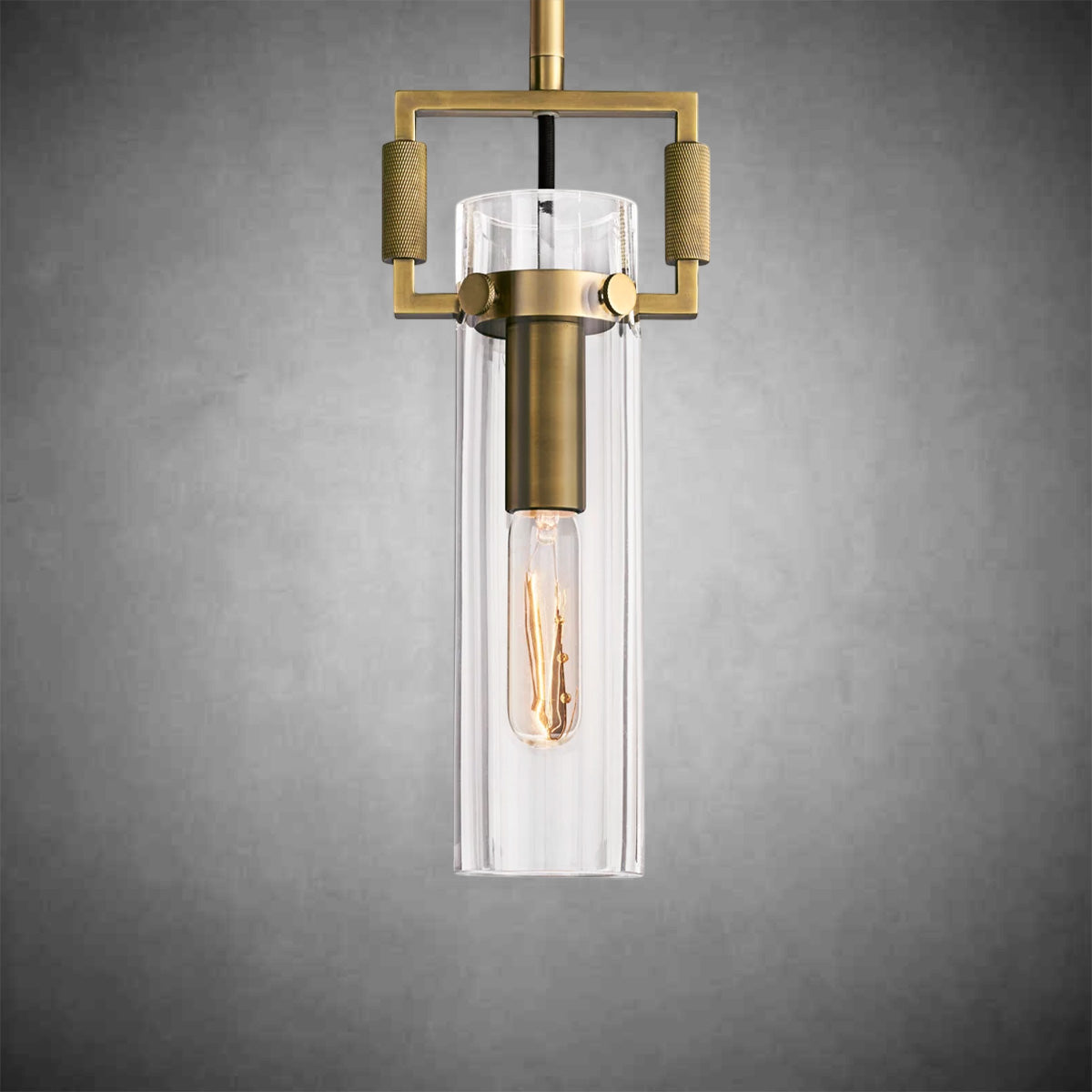 Machine Glass Cylinder Pendant 12"22"