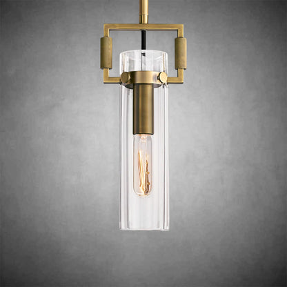 Machine Glass Cylinder Pendant 12"22"