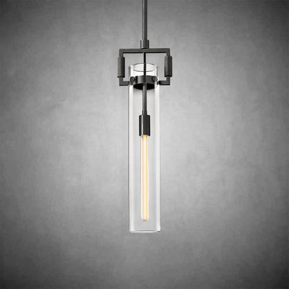 Machine Glass Cylinder Pendant 12"22"